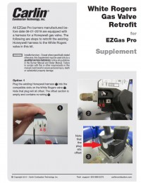 EZGAS-Pro, White Roger Gas Valve Retro Fit Supplement